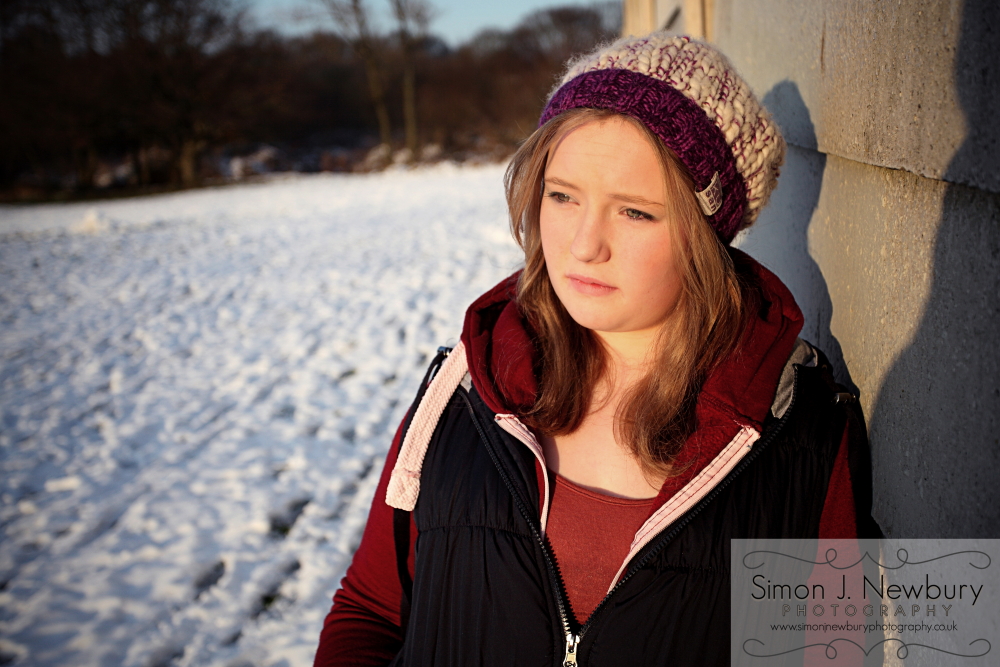 Winter Portrait of Aimee in Alsager, Cheshire