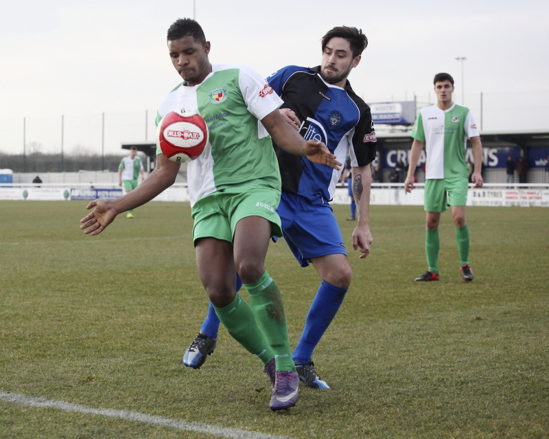 Aaron Cole in action for Nantwich Town against Ashton Utd