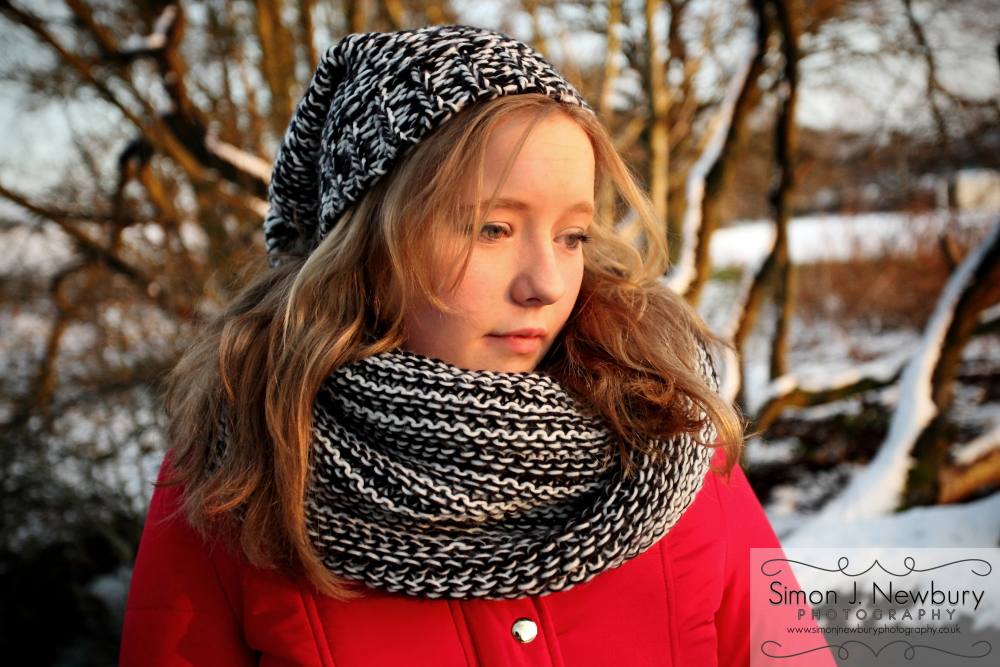 Winter Portrait of Aimee in Alsager, Cheshire