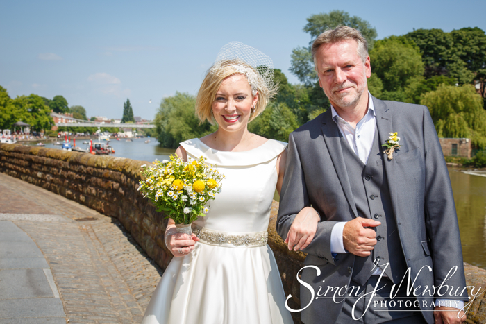 The Bride and her Father by the River Dee